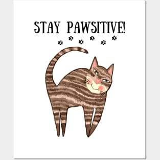 Stay pawsitive Posters and Art